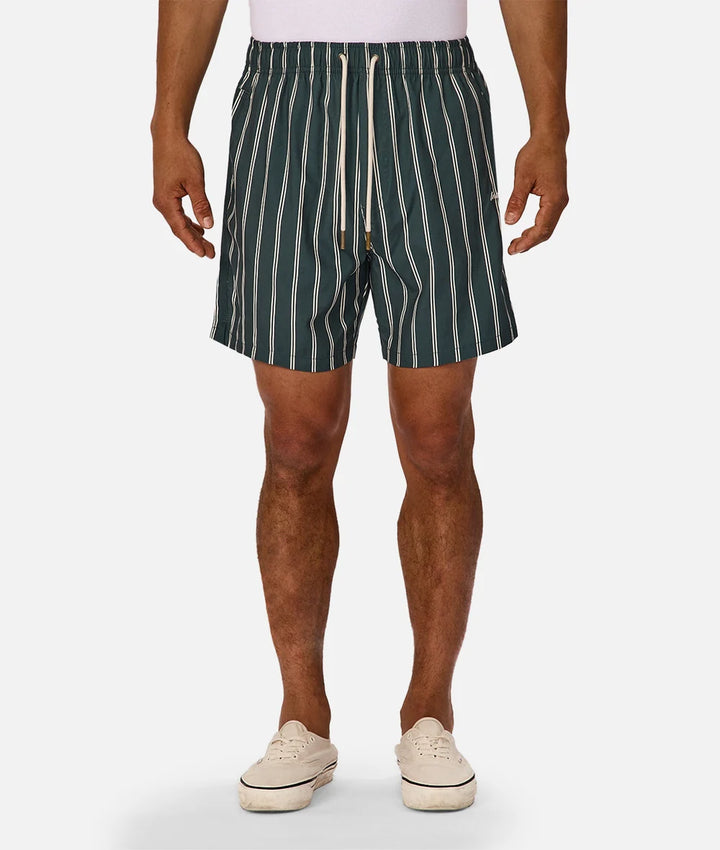 The Posada Swim Short - Pine/White