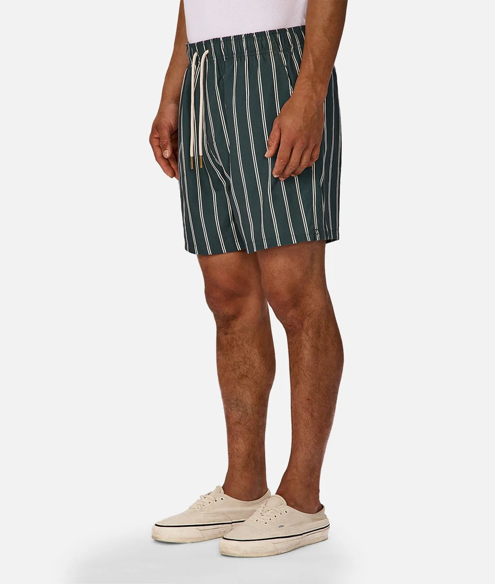 The Posada Swim Short - Pine/White