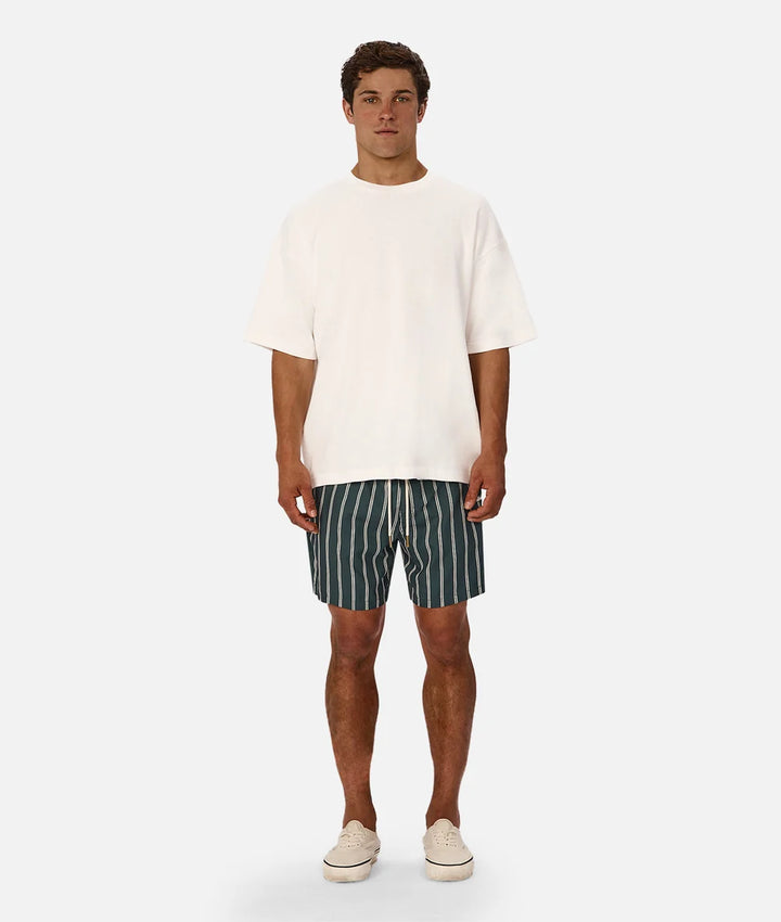 The Posada Swim Short - Pine/White