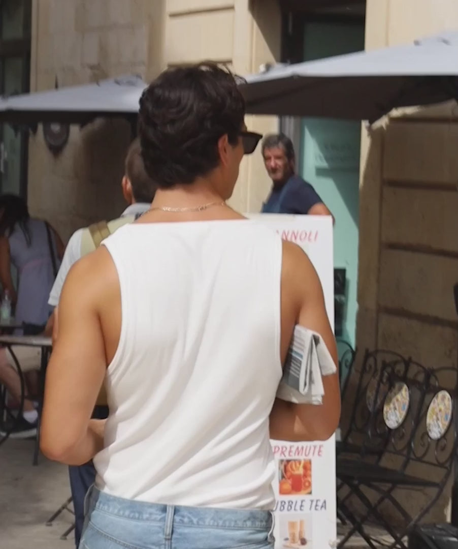 The Brando Ribbed Singlet - White