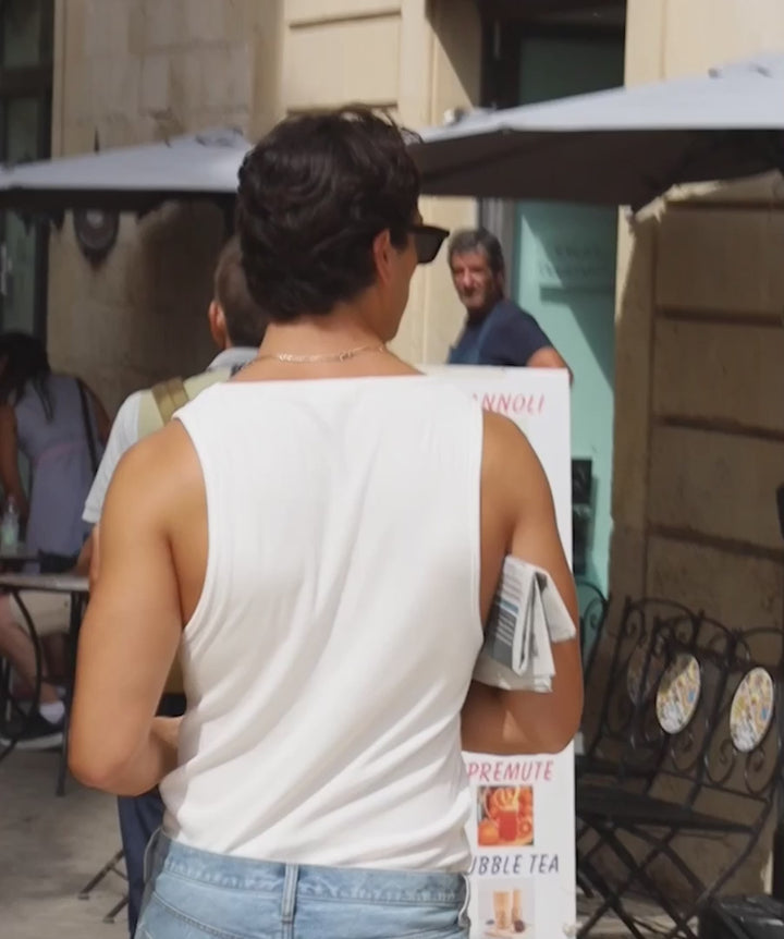 The Brando Ribbed Singlet - White