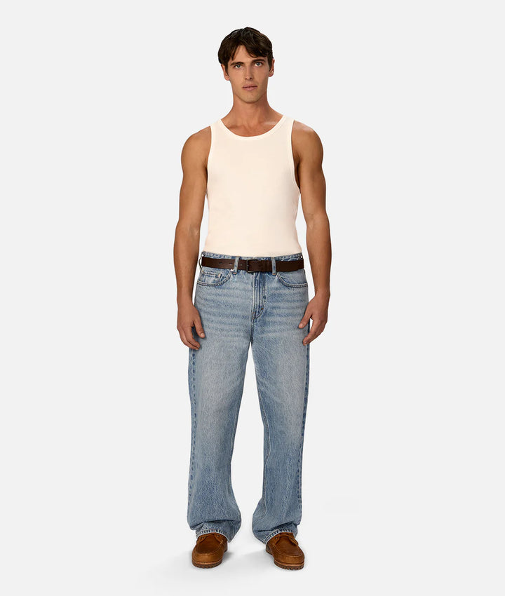 Mens Slim PU Belt - Brown