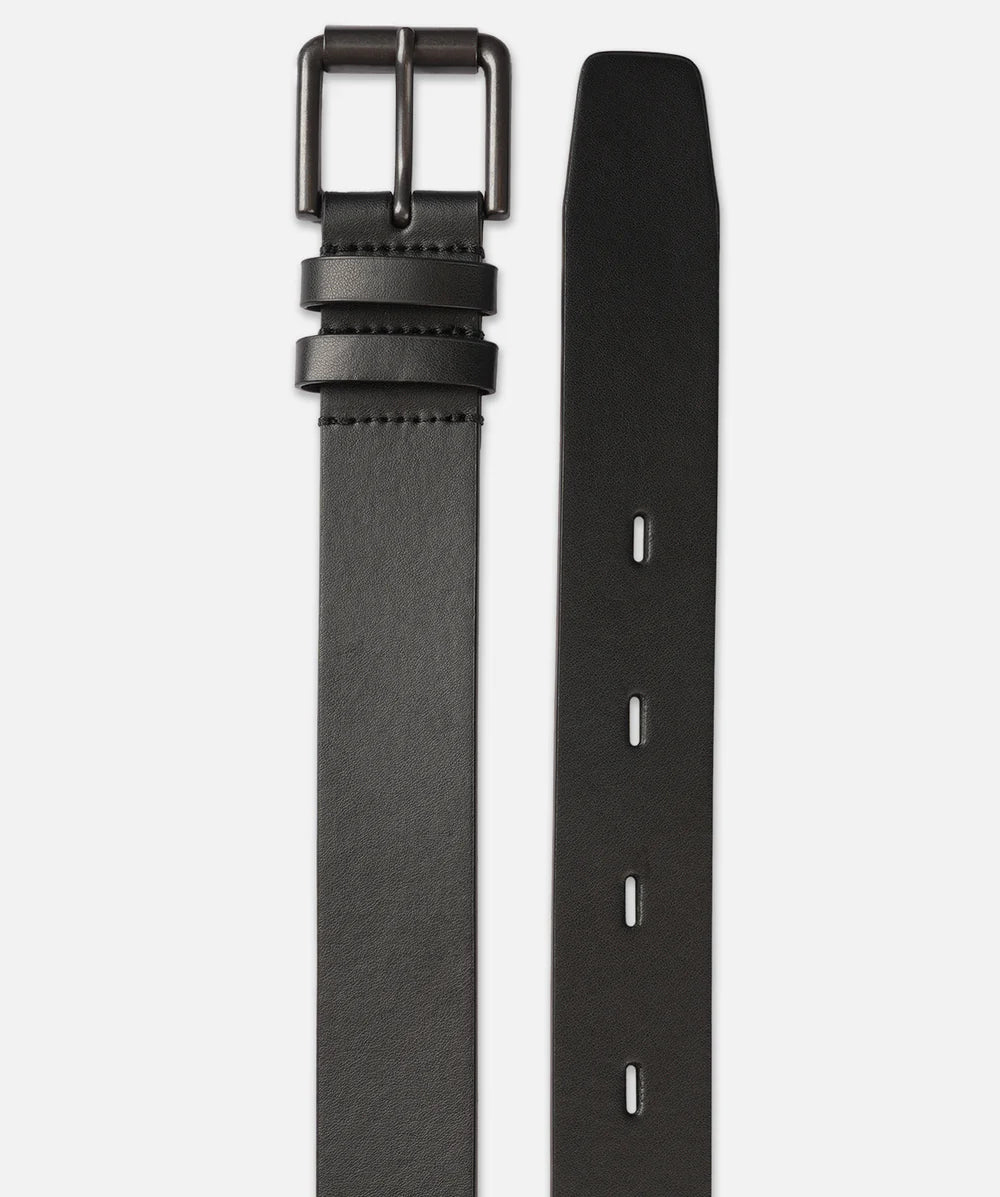 Mens Slim PU Belt - Black