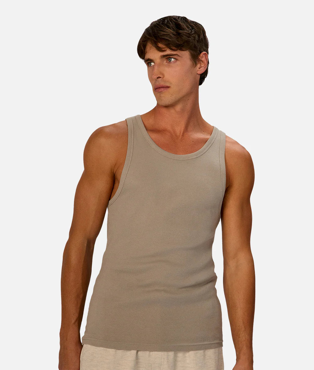 The Brando Ribbed Singlet - Putty