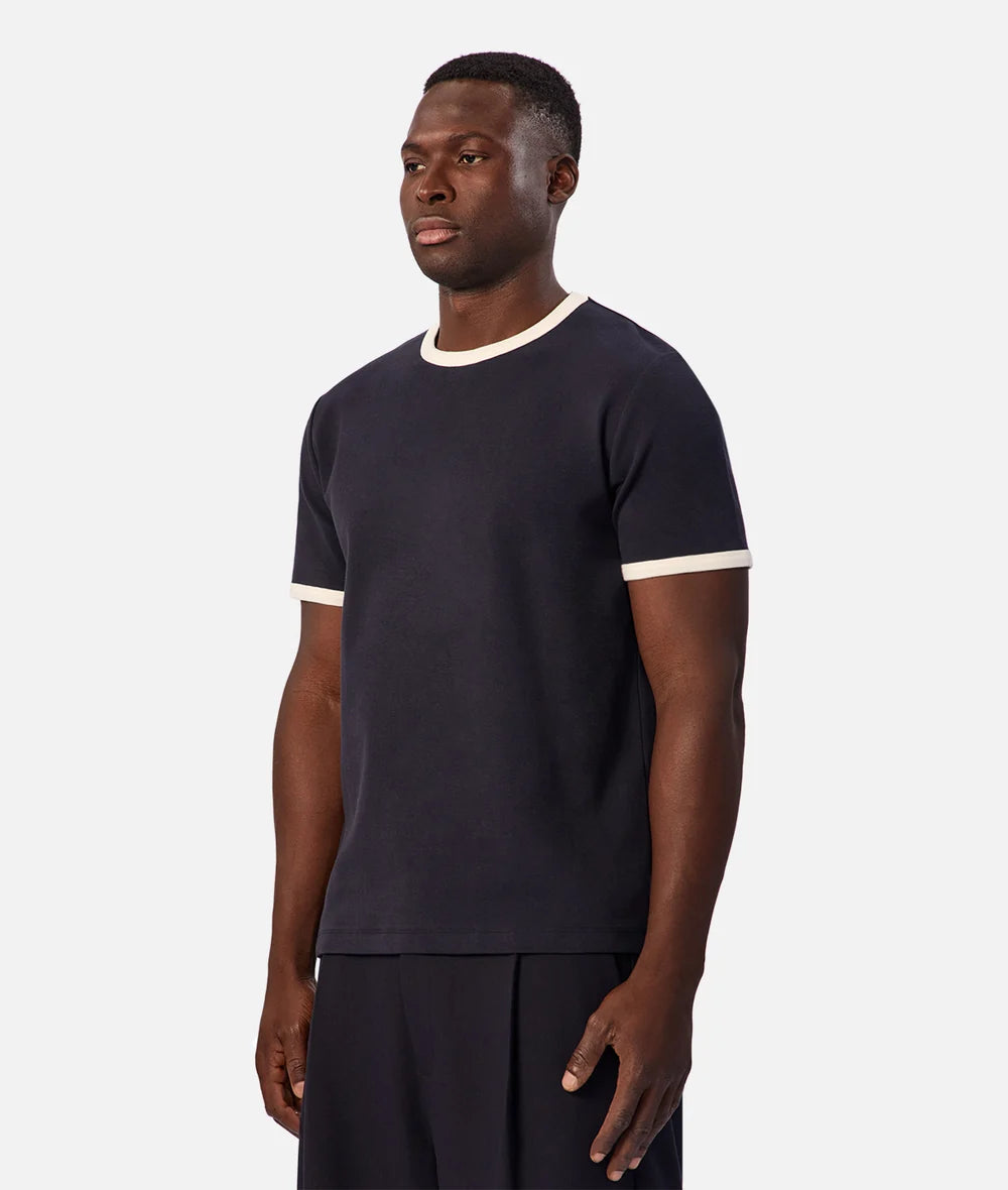 The Ringer Tee - Blue/Cream
