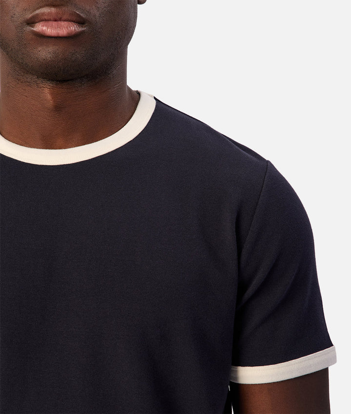 The Ringer Tee - Blue/Cream