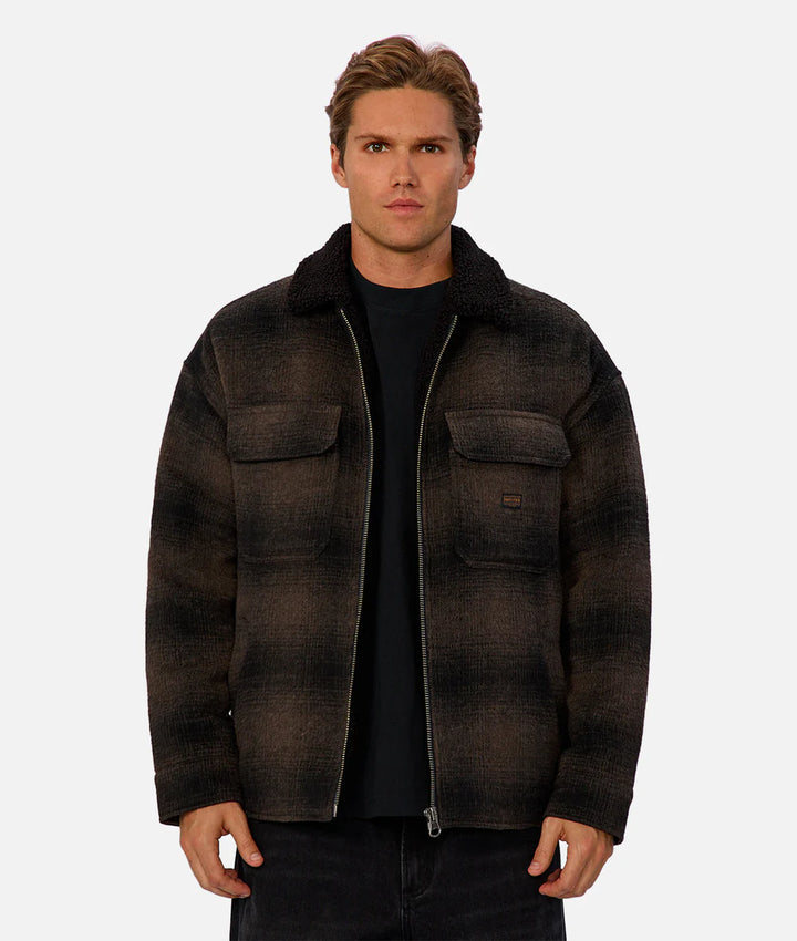 The Sacramento Zip Front Jacket - Brown/Black