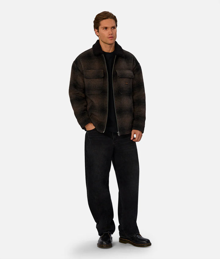The Sacramento Zip Front Jacket - Brown/Black