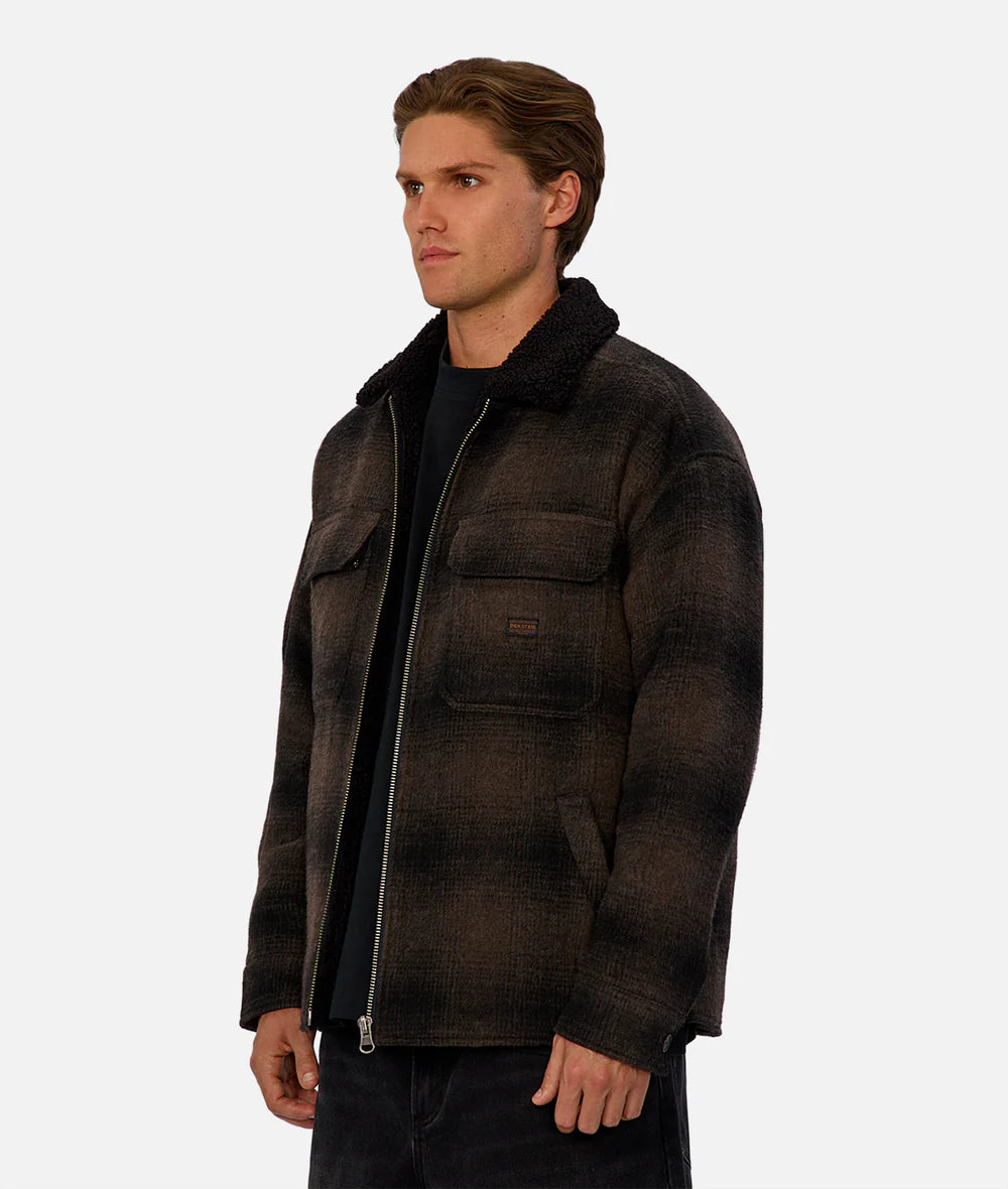 The Sacramento Zip Front Jacket - Brown/Black
