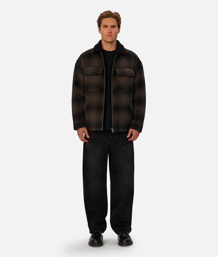 The Sacramento Zip Front Jacket - Brown/Black