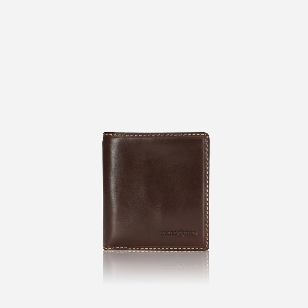 Slim Bifold Card Holder With Coin - Mocha