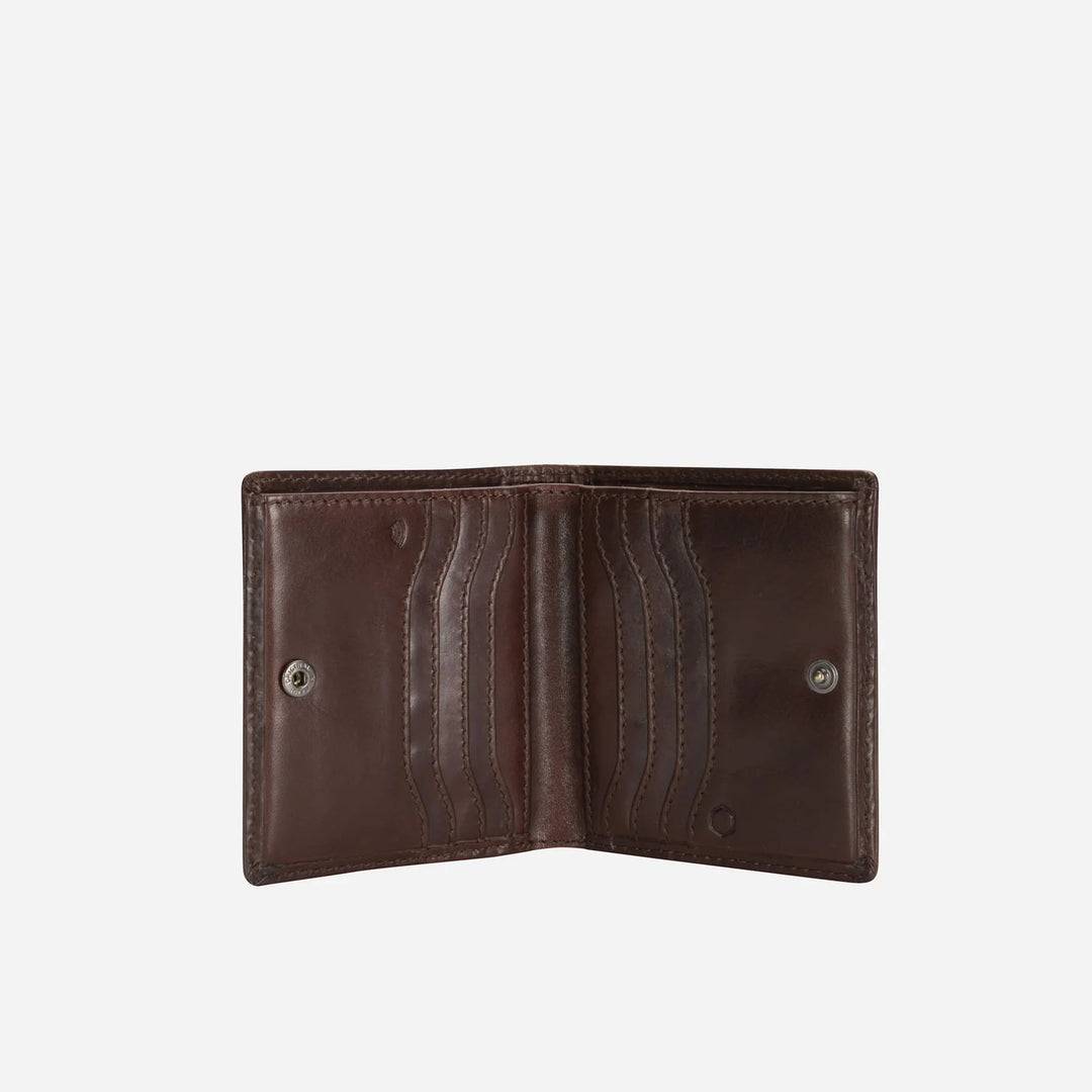 Slim Bifold Card Holder With Coin - Mocha