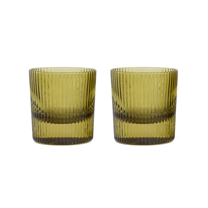 The Scout Lowball Glass Set of 2 - Olive