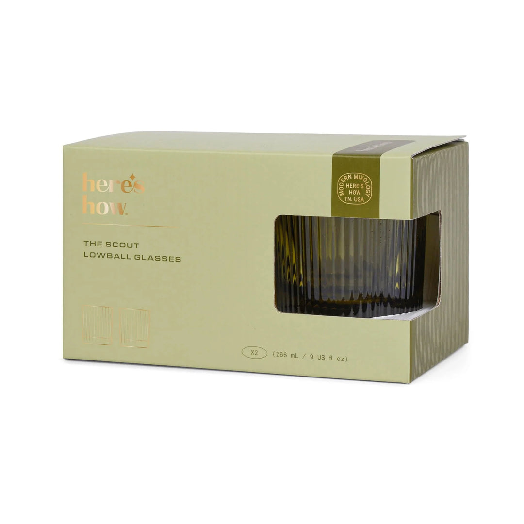 The Scout Lowball Glass Set of 2 - Olive