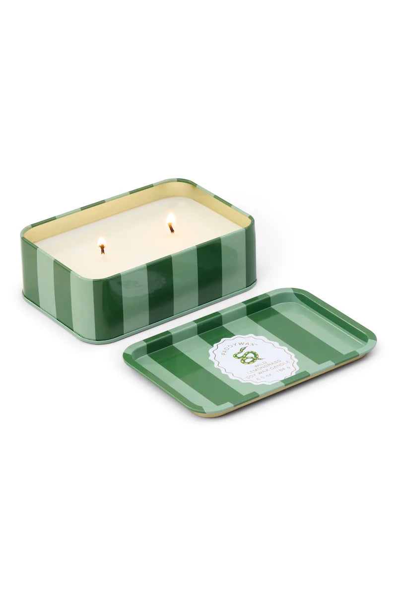 A Dopo 6oz Snake Printed Tin Candle - Wild Lemongrass