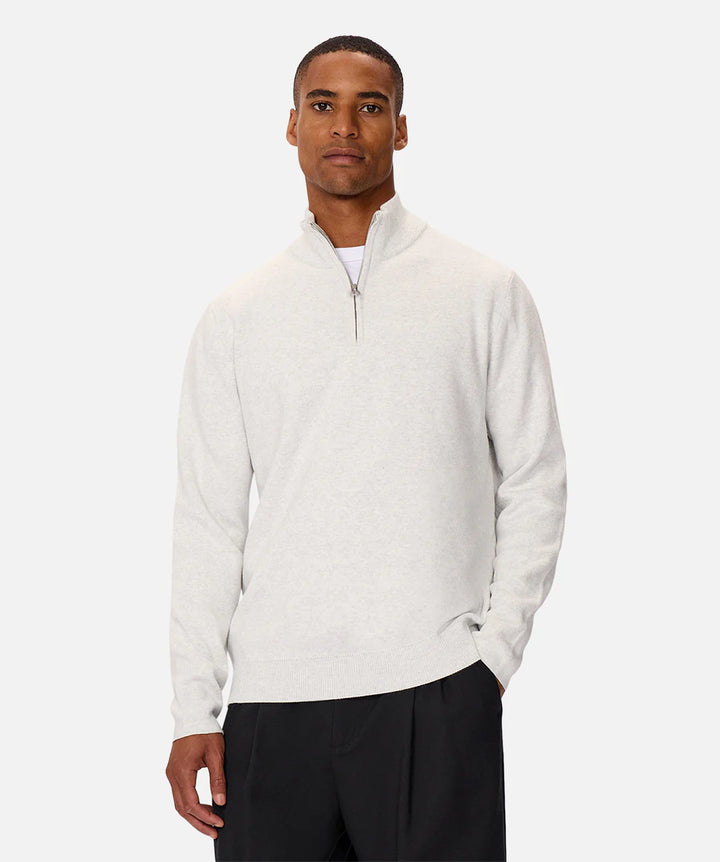 The Lakewood Zip Knit - Snow Marle