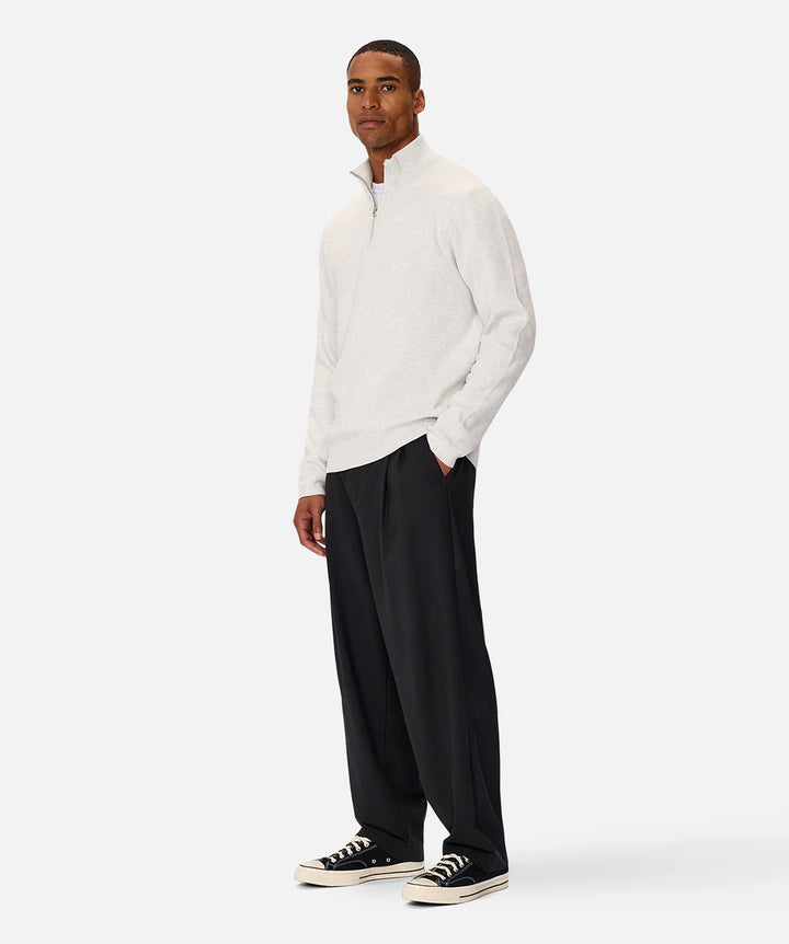 The Lakewood Zip Knit - Snow Marle