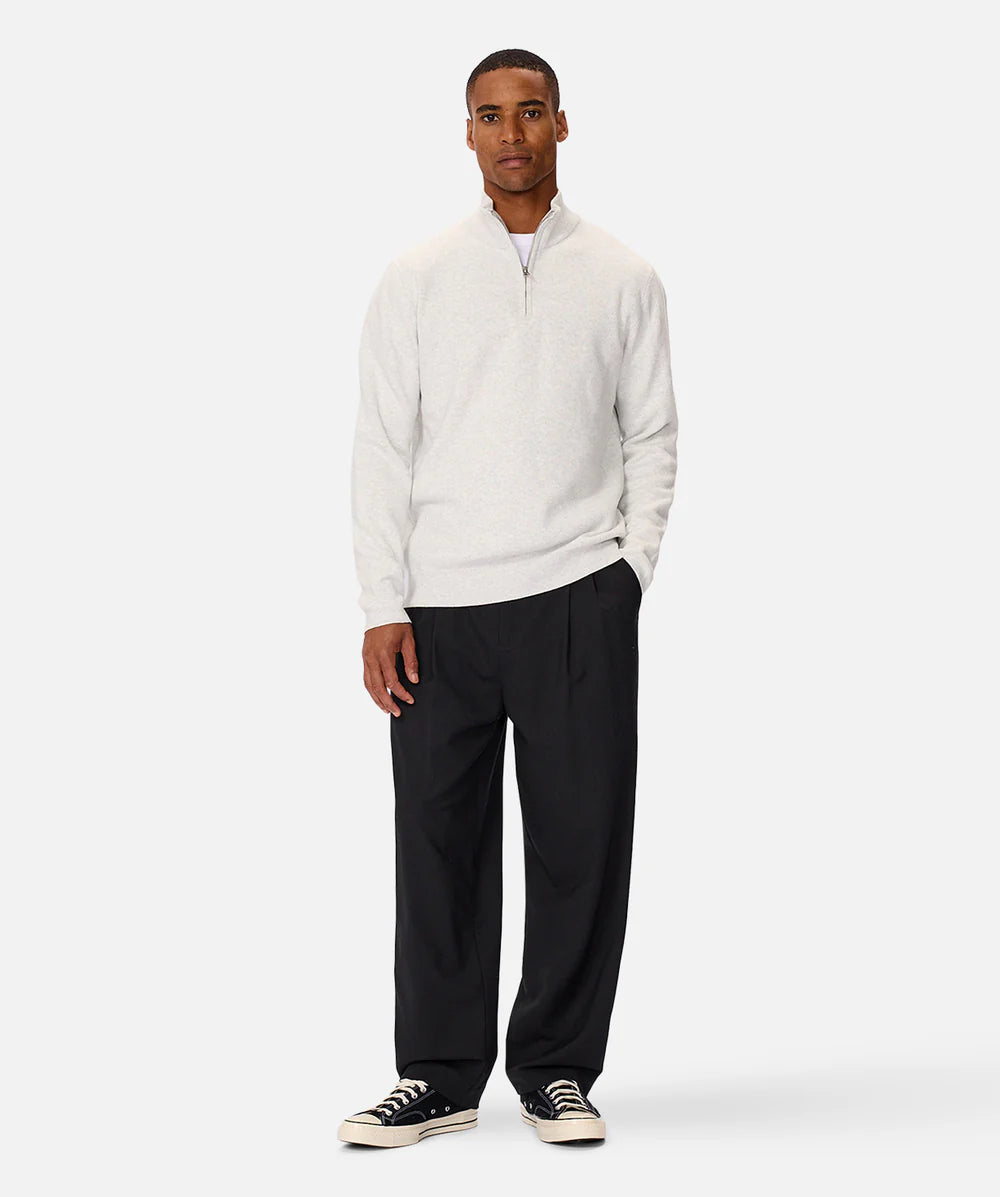 The Lakewood Zip Knit - Snow Marle