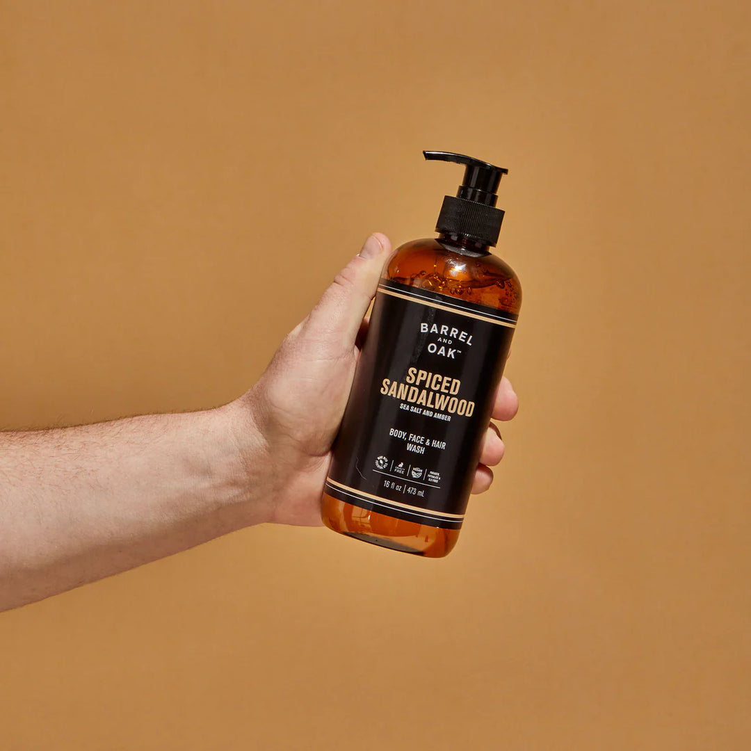 Hair Face and Body All-In-One Wash - Spiced Sandalwood 473ml