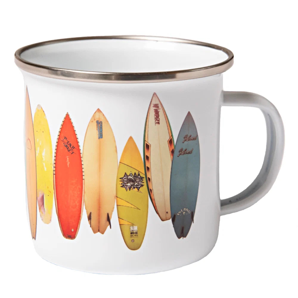 Vintage Surf Boards Enamel Mug