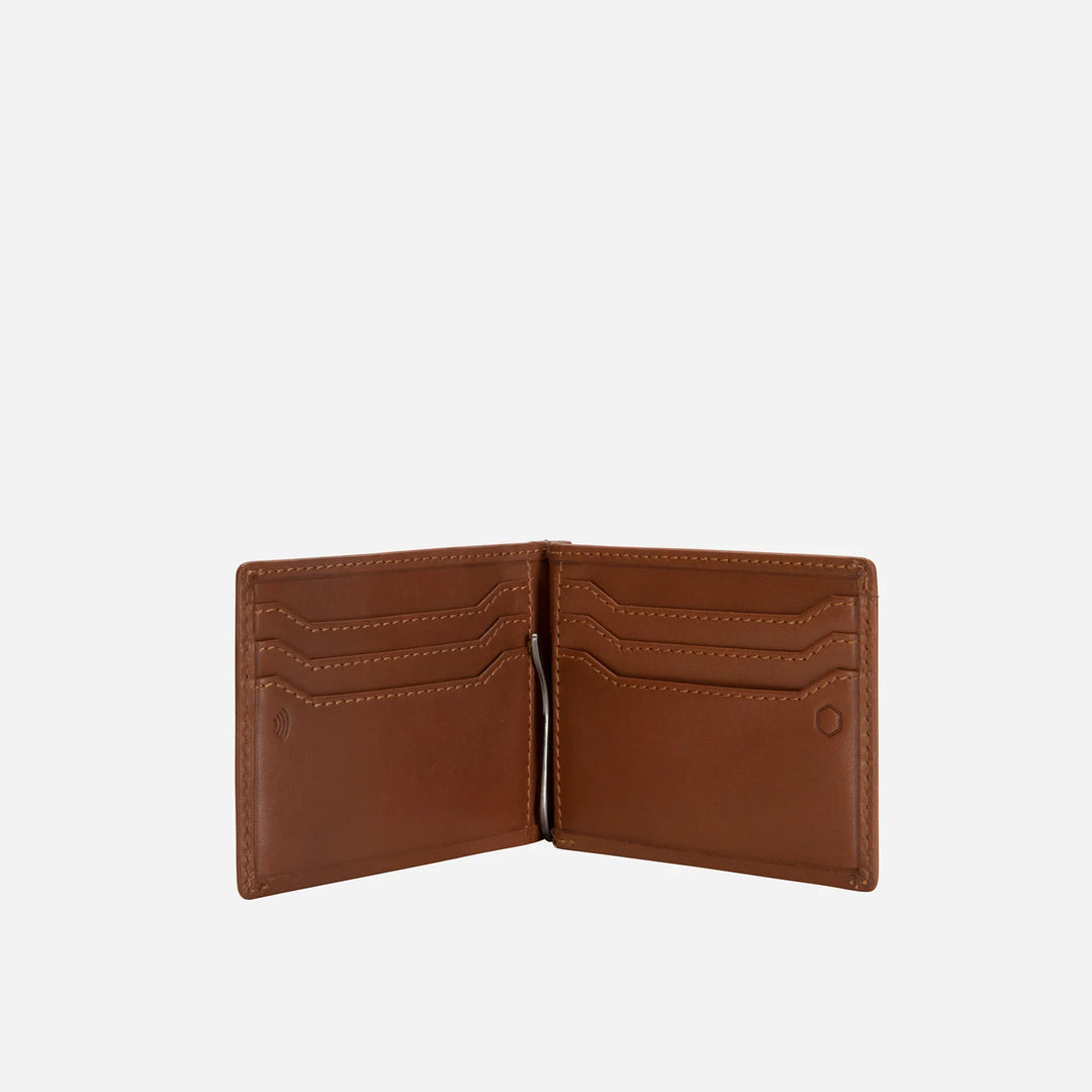 Leather Money Clip Wallet - Tan