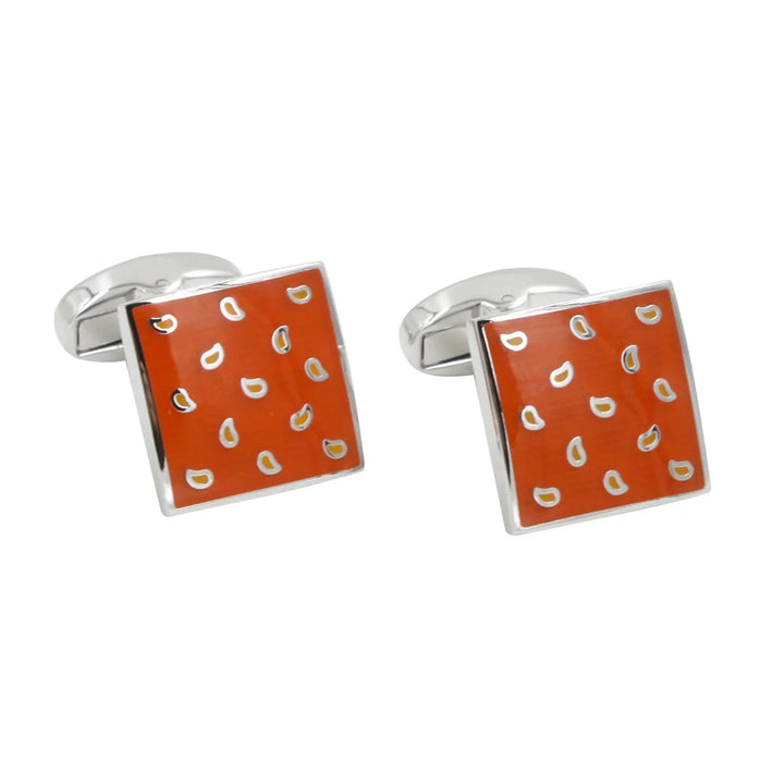 Tear Drop Orange Cufflinks