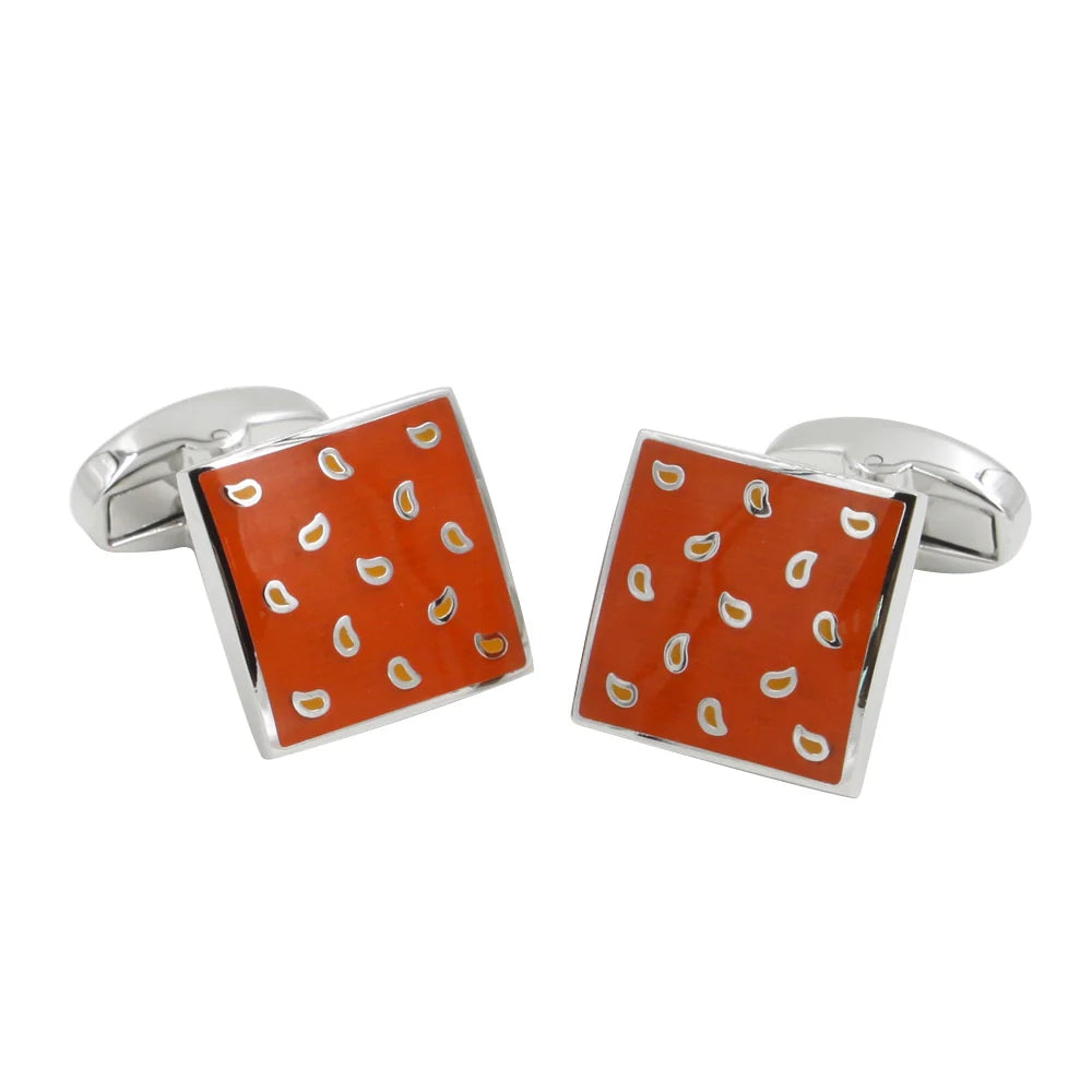 Tear Drop Orange Cufflinks
