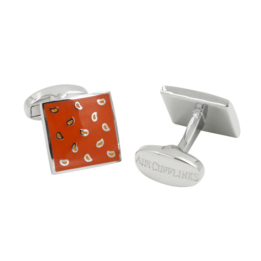 Tear Drop Orange Cufflinks