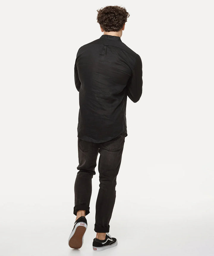 The Tennyson Linen Shirt - Black