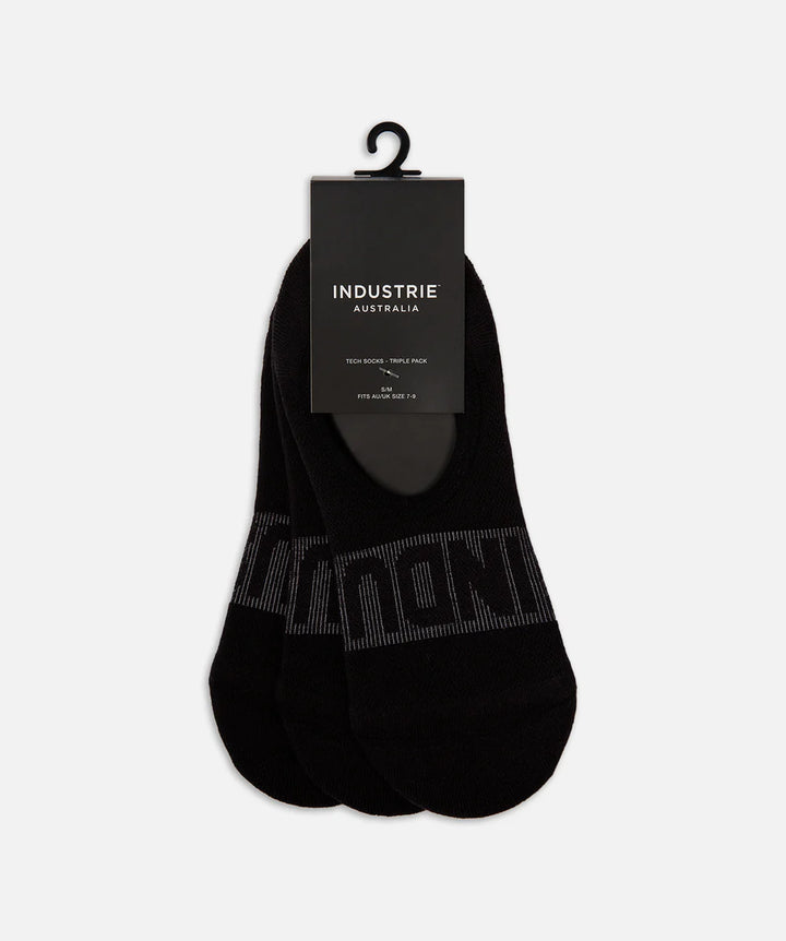 The 3 Pack Tech Socks - Black