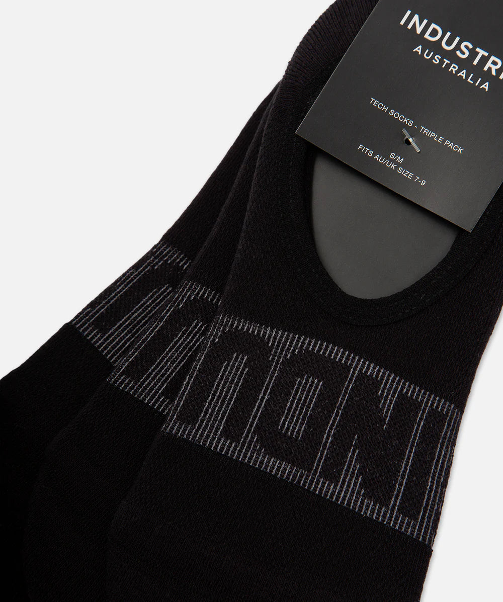 The 3 Pack Tech Socks - Black