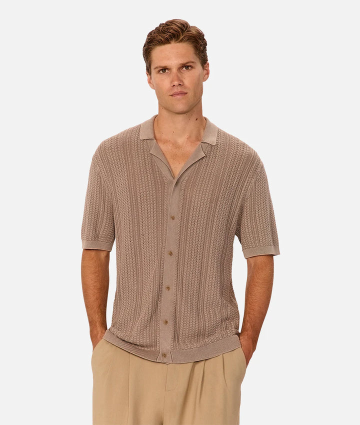 The Washed Alessio S/S Shirt - Washed Brown