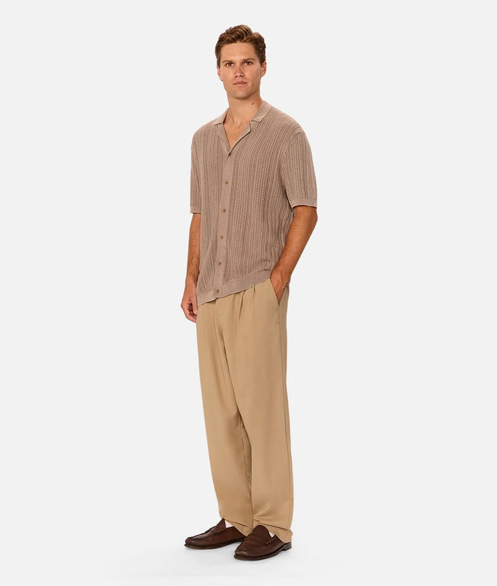 The Washed Alessio S/S Shirt - Washed Brown