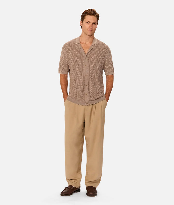The Washed Alessio S/S Shirt - Washed Brown