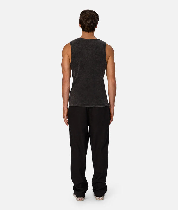 The Washed Brando Ribbed Singlet - Washed Black