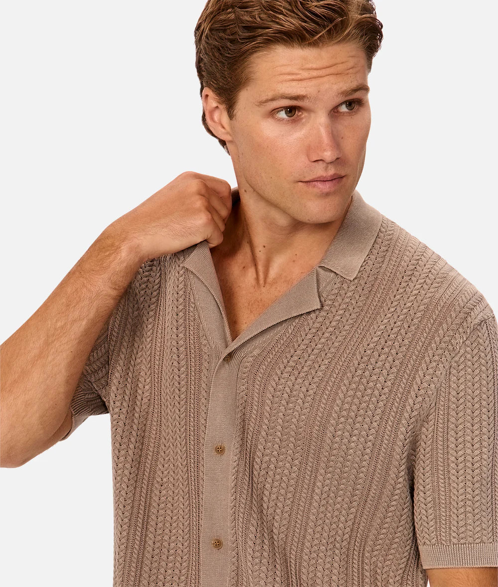 The Washed Alessio S/S Shirt - Washed Brown