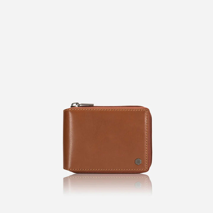 Large Zip Around Wallet With Coin - Tan