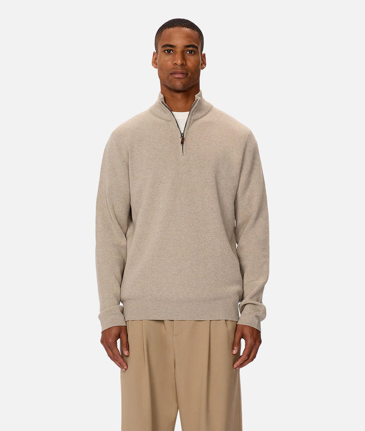 The Lakewood Zip Neck - Wheat