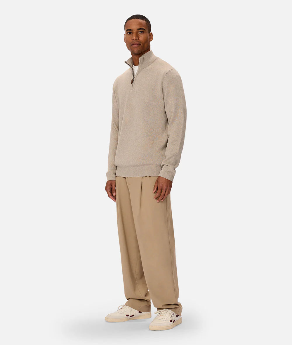 The Lakewood Zip Neck - Wheat