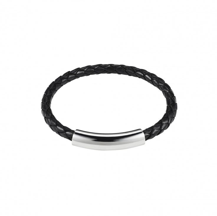 Black Braided Leather Bracelet