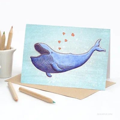 Trevor the Joyful Whale - Greeting Card