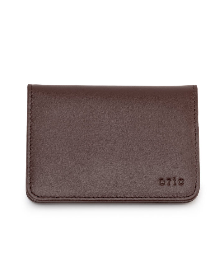 Leather Bifold Card Holder - Chocolate