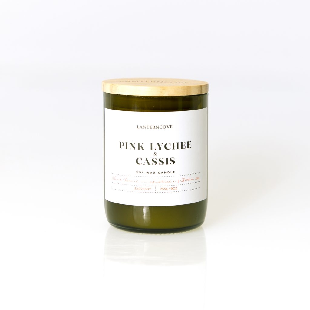 Lanterncove Jade Pink Lychee & Cassis Soy Wax Candle
