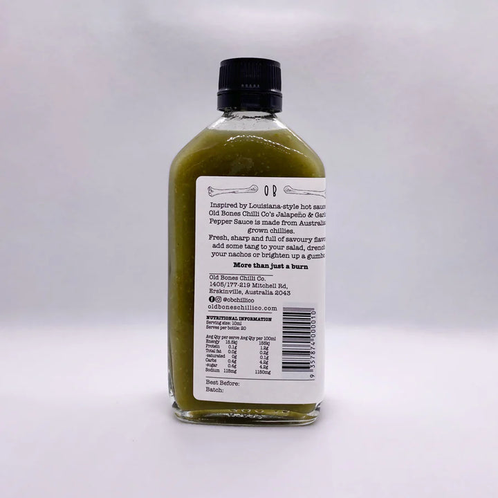 Old Bones Chilli Co - Jalapeno & Garlic Pepper Sauce