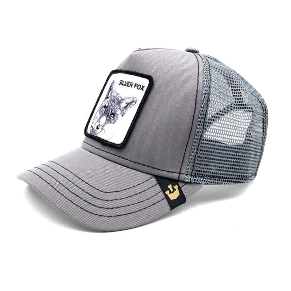 Goorin Bros Animal Farm Trucker Hat Grey Silver Fox